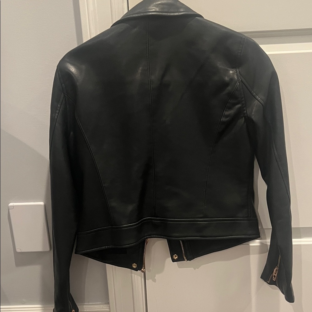 Blank NYC Black Leather Jacket with Gold Accents - Picture 2 of 3